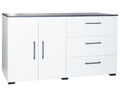 XL-Moderne Kommode 2 Türen 3 Fächern 3 Schubkästen Sideboard Lowboard Weiß