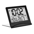 Digitaler Wecker LCD klappbar - Tischuhr mit Temperatur und Datum - Schwarz