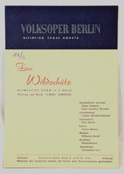 Programmheft Volksoper Berlin von 1947/48 "Der Wildschütz"