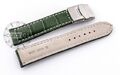 Uhrenarmband-Faltschließe Alligatorprägung Kalbsleder grün 18mm,20mm, 22mm, 24mm