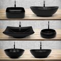 Waschbecken Keramik Schwarz matt Aufsatzwaschbecken Waschtisch Spülbecken