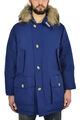 Woolrich Artic Parka Blu Uomo Cerniera Cappuccio Pelliccia Mod.YWPJ76902-CA05331