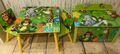 HTI-Line Kinder Tisch Gruppe + + Stühle + TRUHE Dschungel Affe Löwe Elefant
