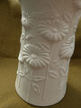 AK Kaiser Bisquit Porzellan Vase 25 cm trichterförmig weiß Blumen Schmetterlinge