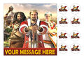 FORGE OF EMPIRES PERSONALISIERTE SQ ESSBARE EISVERGLASUNG 7,5 Ins + 8 CUPCAKE TOPPER