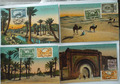Vintage Postkarten - Tanger - Marokko MIT BRIEFMARKEN 4 KARTEN