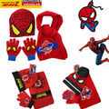 Marvel Spider-Man Mütze Schal Handschuhe Set Kinder Strickwaren Hut Geschenk DE!