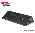 LC-Power - USB-Hub LC-HUB-ALU-2B-7 - Aluminium-USB 3.0-Hub - 6 Ports + Lade-Port