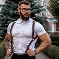 Männer Punk Body Chest Harness Kunstleder Schultergurt Bühne Kostüm Gay Clubwear
