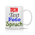Tasse mit Spruch Bild Foto Wunsch Name Geschenk Kaffee Becher Bedruckt Text Logo