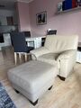 Luxus Wohnzimmer-Sessel mit Beinhocker aus Volleder!