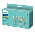 3 x Philips LED Filament Lampe Classic Birne A60 7W =60W E27 klar 806lm warmweiß