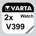 2x VARTA V399 Uhren-Batterie Knopfzelle SR57 SR927 AG7 Uhrenbatterie/Silberoxid