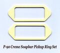 P-90 SEIFENSTANGE Pickup Ring Abdeckung Set Creme Epiphone Gibson LP Reparaturprojekt NEU