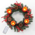 Adventskranz mit LED Echtwachskerzen Weihnachtskranz Weihnachtsschmuck Deko