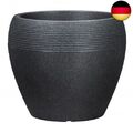 Scheurich Lineo, Pflanzgefäß aus Kunststoff, Schwarz-Granit, 30 cm Durchmesser, 