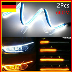 2X 60cm Auto LED Blinker Streifen DRL Scheinwerfer Tagfahrlicht Lampe Universal