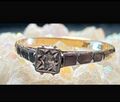 18 Karat Gold & Platin Solitär verziert Diamant Vintage Ring 7,5 oder O