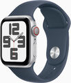Apple Watch SE 2. Gen GPS Cellular 40mm Smartwatch Silber Alu Sportband Blau
