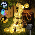 30-100 LED Solar Lichterkette Kugeln Garten Außen Weihnachten Lampe Party Deko