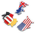 1PCS UK US DE Flag Aluminium Badge Decal METAL 3D Map Sticker Embleme Ornamente