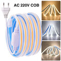 220V 230V COB LED Streifen Wasserdicht Lichterkette Band Stripe keine Lichtpunkt