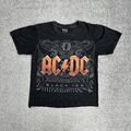 AC/DC Vintage Rock Band T-Shirt Kurzarm Gr. S Black Ice Logo A21613 Schwarz
