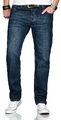 A. Salvarini Designer Herren Jeans Hose Basic Jeanshose Comfort Fit gerades Bein