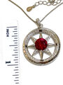 3,5ct Rubin Liebe Halskette 40. Jahrestag Rubin Diamant Kompass Anhänger