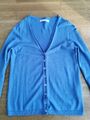 Sfera Basic Strick Cardigan Damen Gr. DE  S 36 blau Casual-Look Feinstrickjacke