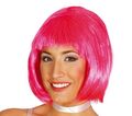 Karneval Perücke Bob Neon pink glatt Pony Rosa halblanges Haar rosa JGA Party