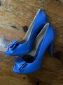 Pumps high heels miss sixty Blau Leder vintage 39 