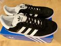 Adidas Gazelle Originals Turnschuhe Schwarz Weiss Gold metallisch Gr. 44 BB5476