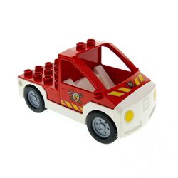 1x Lego Duplo Auto Feuerwehr Pickup rot weiss Wagen 6168 6018383 47438c04pb01