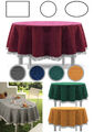 Gartentischdecke Tischdecke einfarbig mit Fransen Classic Größen Formen Farben