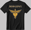 Bon Jovi 2024 Tour Logo kurzärmlig weiß-schwarz Herren/Damen T-Shirt T72