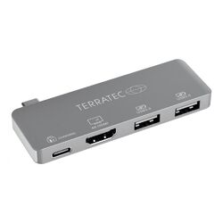 Terratec Connect C4 USB Type-C Adapter mit USB-C PD, HDMI, 2x USB 3.0, aluminium