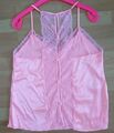 New Yorker Satin Top Negligee Gr.L 40 Spitze Rücken cut outs apricot pink neon