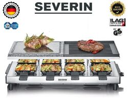 Severin Raclette RG2373 Party Grill Naturgrillstein Platte 1700W 8 Personen NEU