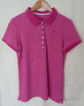 Poloshirt Polohemd Damen Größe 40/42 rosa gestreift Kragen Knöpfe Kurzarm Sport