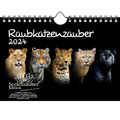 Raubkatzenzauber DIN A5 Wandkalender für 2024 verschiedene Raubkatzen Tiger Löwe