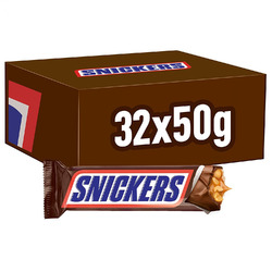 Snickers Schokoladenriegel Erdnüsse Karamell Schokolade Süßwaren 32 x 50 g