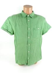 Wrangler Herren Hemd Regular Fit kurzarm grün Leinenmix Freizeithemd L (16804)