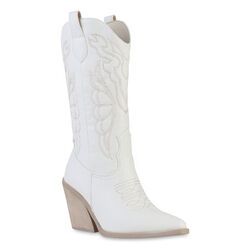 Damen Cowboystiefel Stiefel Spitze Stickereien Western 840906 Schuhe