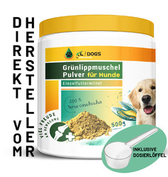 Grünlippmuschel Pulver Hund 500g, Glykosaminoglykane , auch für Katzen & Pferde