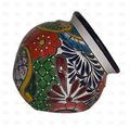 XOOCH MEXICO Talavera Blumentopf CUBANA dunkelblau medium, Kunsthandwerk aus Mex