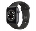 Apple Watch Series 6 44 mm - Space Gray Aluminum Case, Black Sport Band, A2292