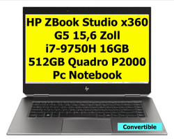 HP ZBook Studio x360 G5 15,6"  i7-9750H 16GB 512GB P2000 Pc Convertible Notebook