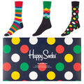 3er-Pack Socken von Happy Socks Mixed Geschenk-Set Unisex Damen Herren Gr. 36-40