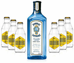 Gin Tonic Set - Bombay Sapphire 0,7l 700ml (40% Vol) + 6x Goldberg Tonic Water 